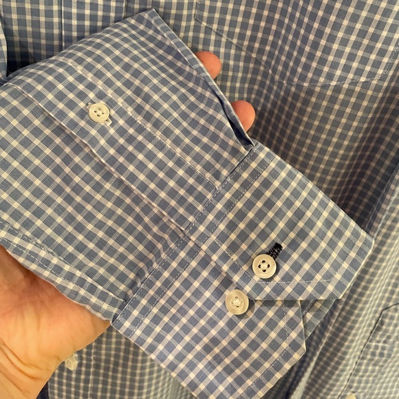US Polo Association Casual Button Down - Men’s 16 34/35 Blue White - Picture 3 of 7